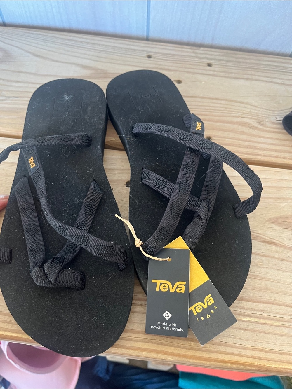 Teva Black Crisscross Strap Sandals